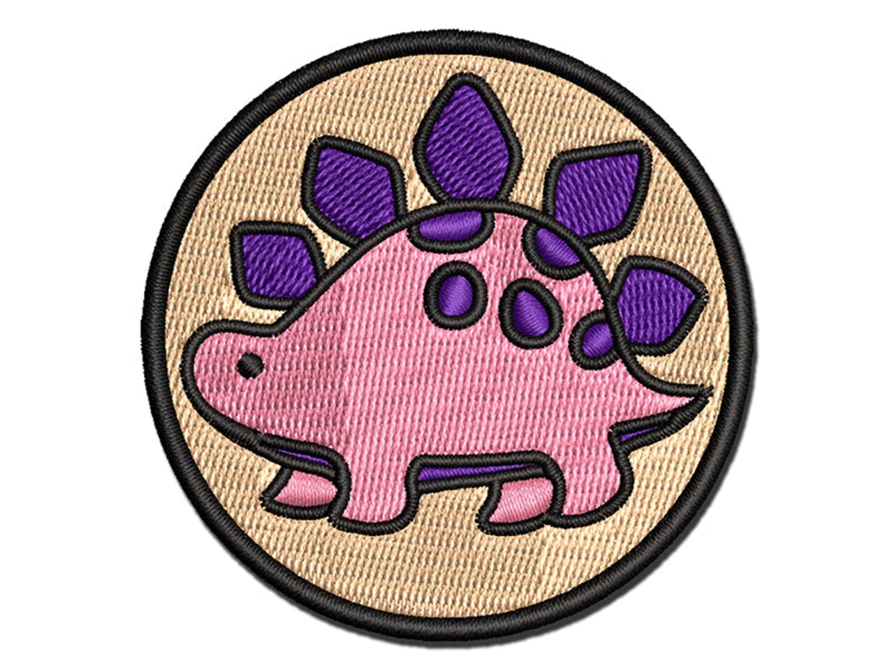 Baby Nursery Stegosaurus Dinosaur Multi-Color Embroidered Iron-On or Hook & Loop Patch Applique